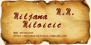 Miljana Miloičić vizit kartica